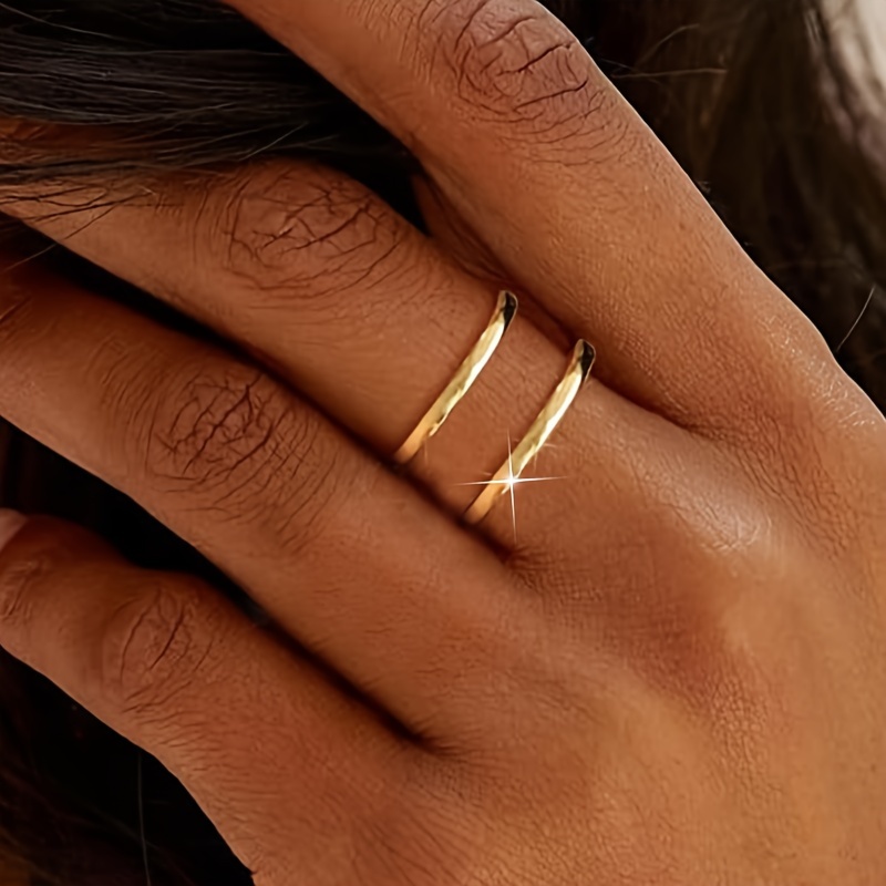 Stainless Steel Stackable Ring February Birthstone Jewelry